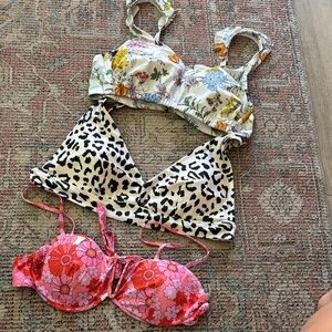 Floral and Animal print swim tops